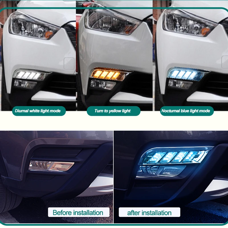 ROADOT 12V светодиодный DRL Для Nissan Kicks 2017 2018 дневные ходовые огни Дневные указатели