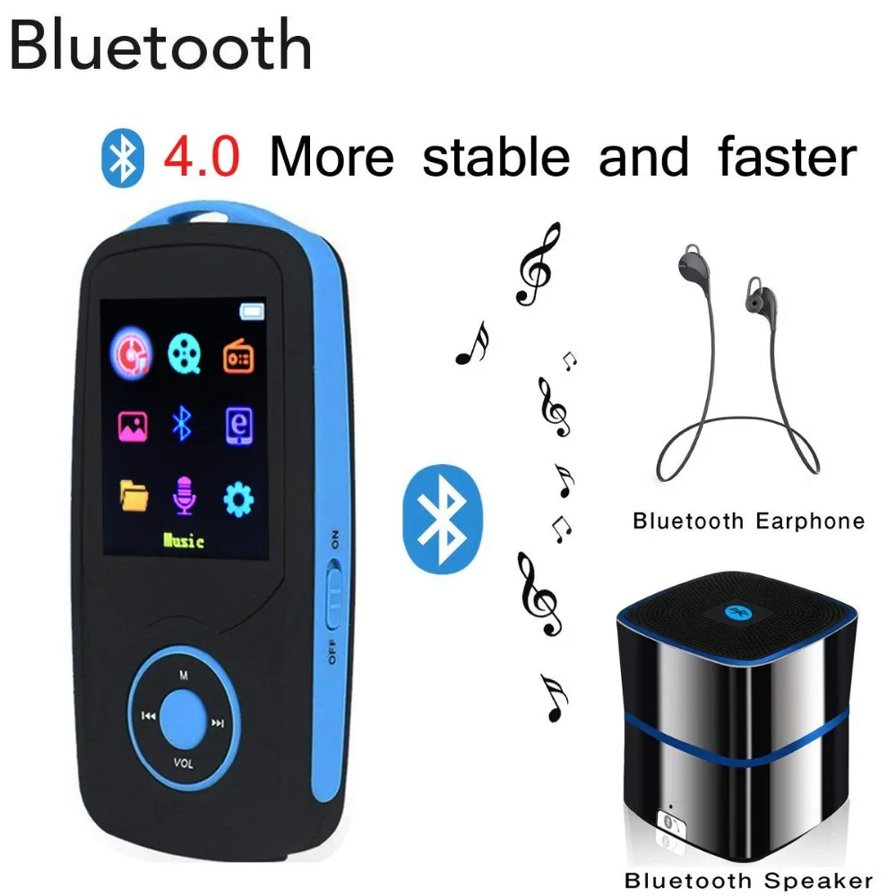 Обновленная версия, RUIZU X06 Bluetooth 4,0 MP3 музыкальный плеер, цветное меню, экран, высокое качество, без потерь, с fm-радио, рекордер