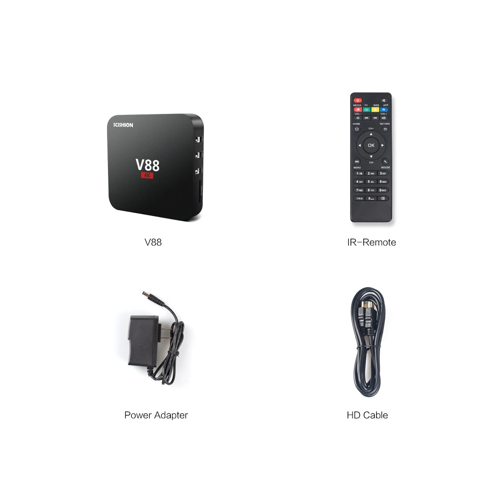 V88 1G 8G Smart TV Box RK3229 четырехъядерный Android 7 1 4K Wi Fi поддержка Youtube бесплатное умное