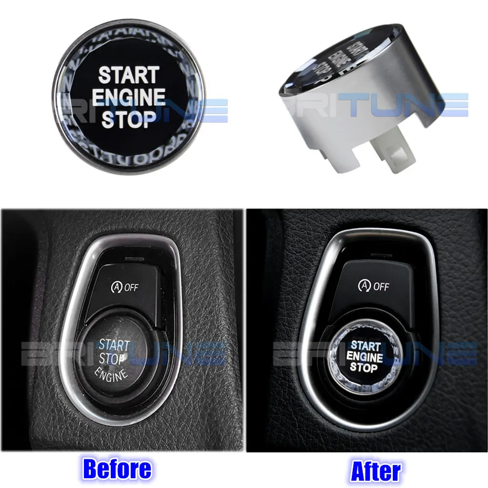 Кристальные кнопки крышка стартовый стоп переключатель двигателя Замена для BMW F