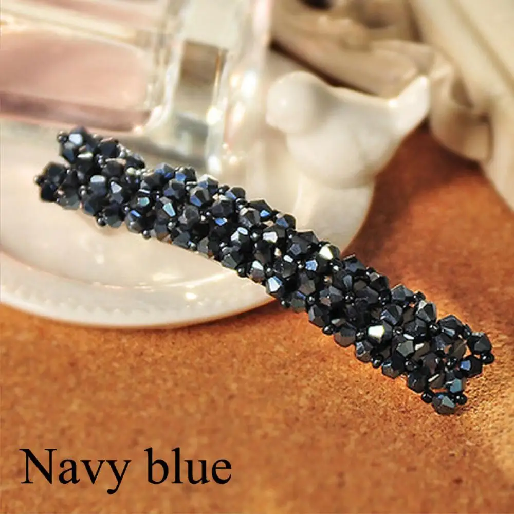 navy blue 1 шт. модные хрустальные стразы заколки для волос в Корейском стиле модные заколки для волос для девочек металлические заколки аксессуары для укладки волос - Цвет: navy blue