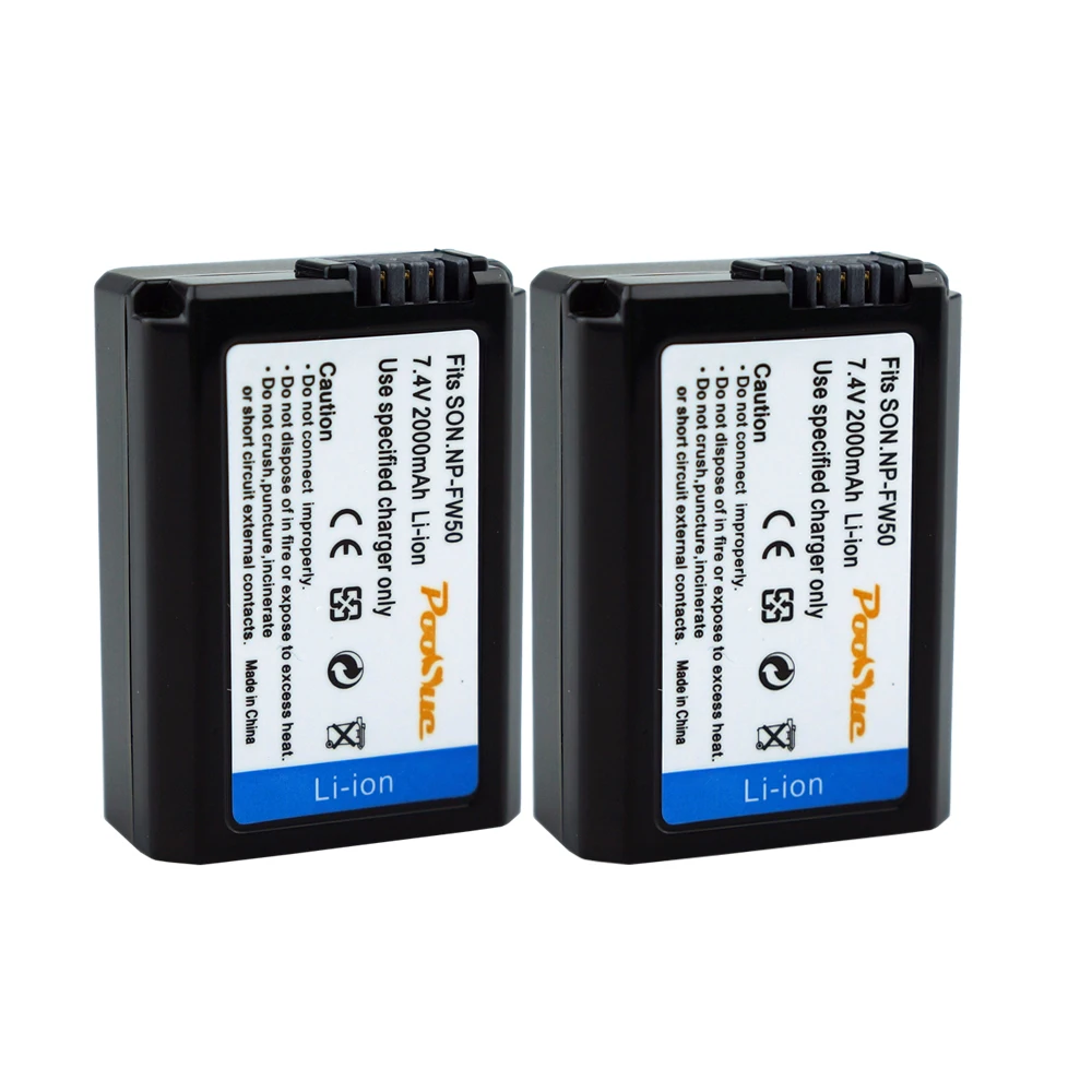 Аккумулятор на 2000 мА · ч для Sony np fw50|np-fw50 battery|battery for sonynp fw50 |