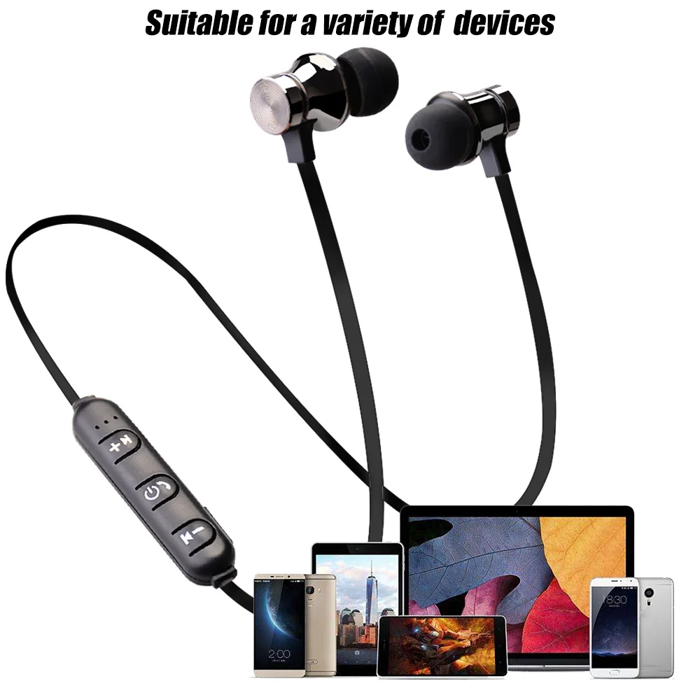 Bluetooth наушники с микрофоном стерео звук MP3 гарнитура беспроводные X9 магнитные HiFi