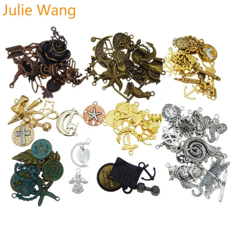 Julie Wang 10 шт. ретро Подвески сплав подобраны в случайном порядке животное звезда