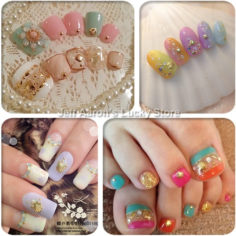 100 шт. металлические бусины из золотого сплава 3D гвоздики для нейл-арта украшения