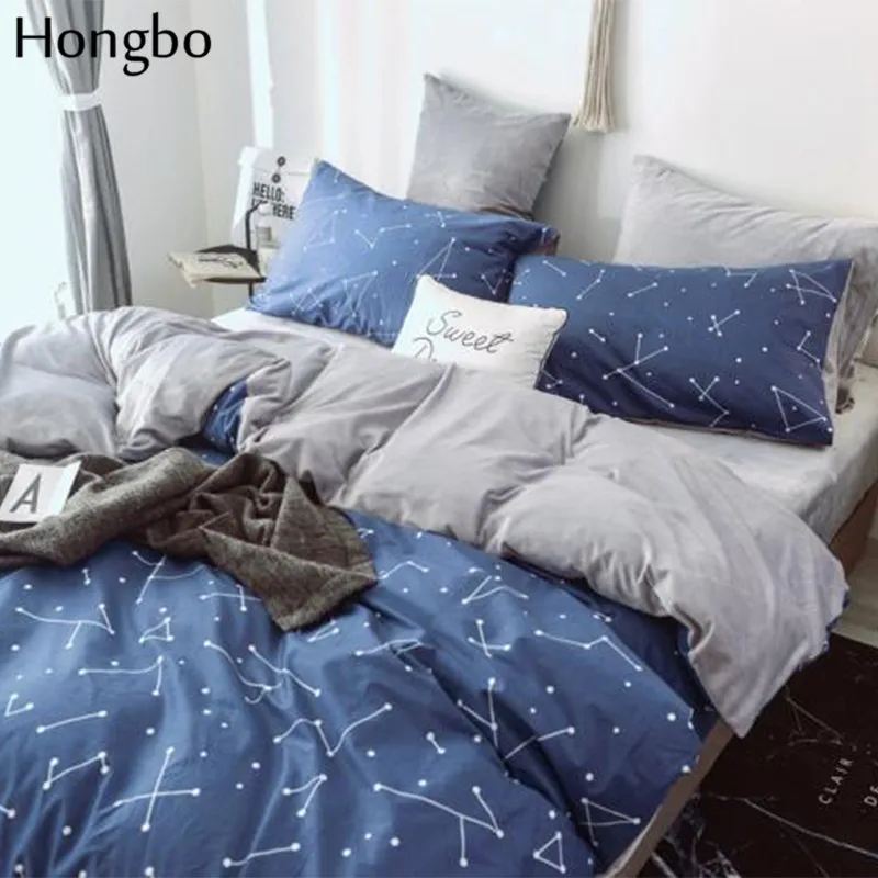 Постельное белье Hongbo AB с созвездиями по бокам и звездами пододеяльник фланелевый