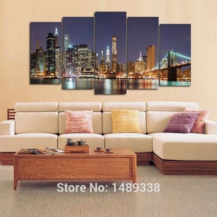 5 шт. Бруклинский мост Нью-Йорк картина маслом картины на холсте деформации