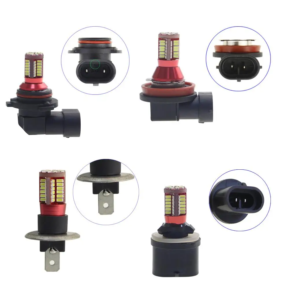 KEIN 2 шт. h8 h11 светодиодные лампы 57SMD H1 H3 H7 9005 9006 880 H27 HB3 HB4 противотуманные фары