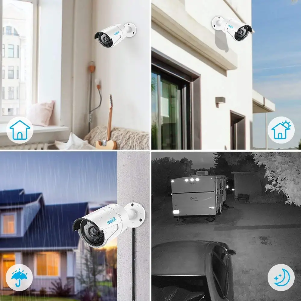 Reolink 4MP Система Видеонаблюдения 8ch PoE NVR& 4 POE IP Камеры Пуля Уличный Комплект Видеокамеры HD 2 ТБ HDD RLK8-410B4