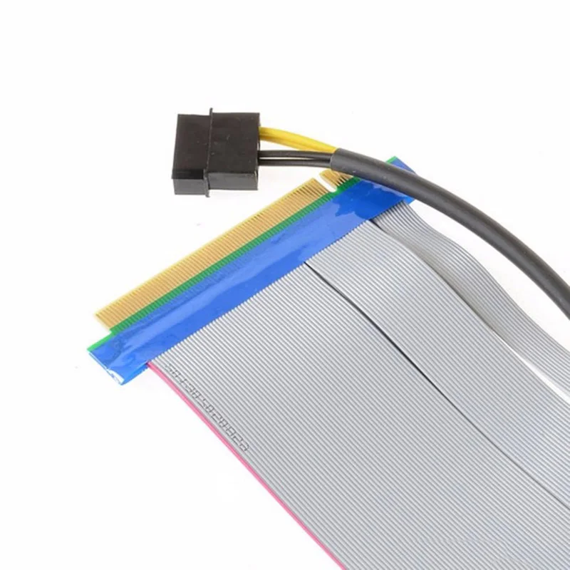 Riser PCI E PCIE Express 8X/16X Extender Card с адаптером питания Molex IDE и ленточным кабелем 20 см LSMK99| |
