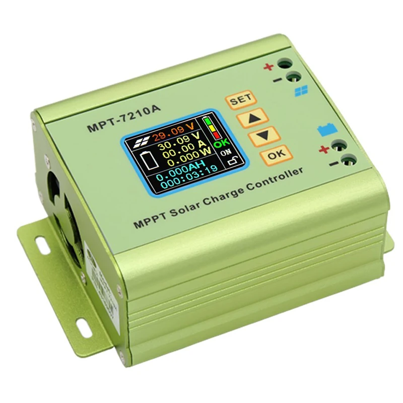 Controlador de Carga Alta-velocidade Mppt Regulador Solar Dc-dc Reforço Tensão Amperímetro Elétrica Ferramenta Acessórios 7210a Lcd