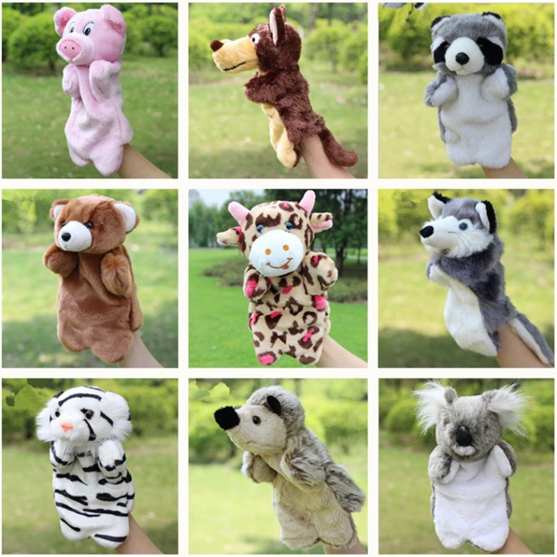 Плюшевая ручная кукла модель животного игрушки свинья кошка сова обезьяна