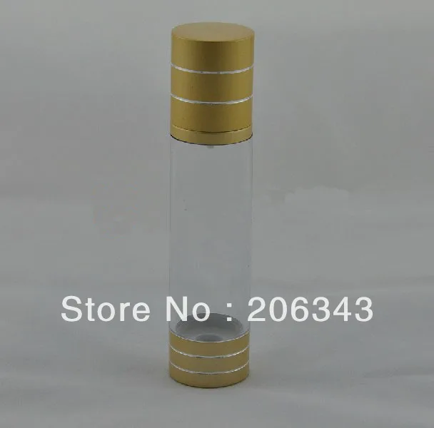 

100ML matt gold plastic airless lotion bottle with airless pump used for Cosmetic Sprayer or Cosmetic Packaging