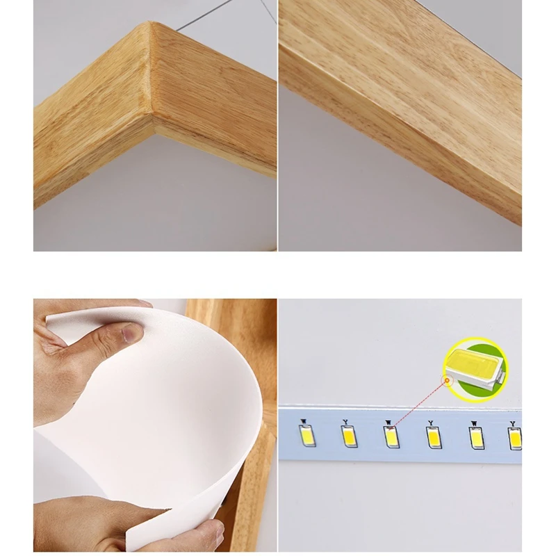 Подвесные светильники LukLoy из натурального дерева современные прямоугольные