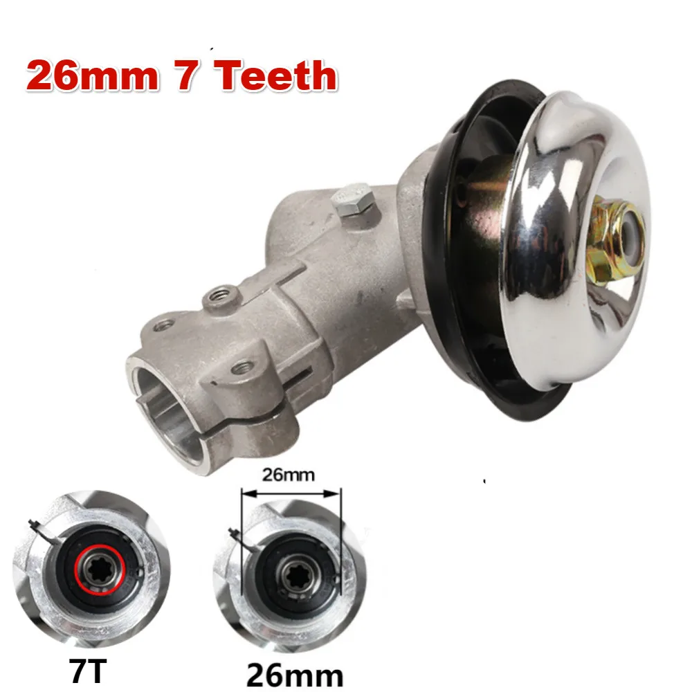 26mm 7T Gearhead 6 зубных щеток, лезвие, триммерная головка, 26 мм/28 мм, триммер, редуктор, Strimmer, зубчатая головка и металлическая садовая газонокосилка, триммерная головка - Цвет: 26mm 7T Gearhead
