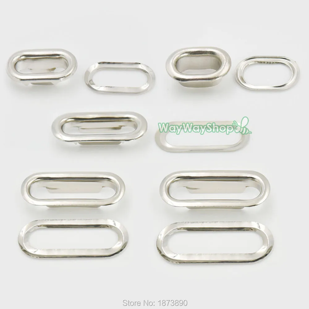 Металлический люверс люверсы под пряжку 100 шт. для овальных изделий из никелевой