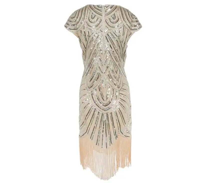 Женское винтажное платье-хлопушка однотонное бежевое платье с блестками и