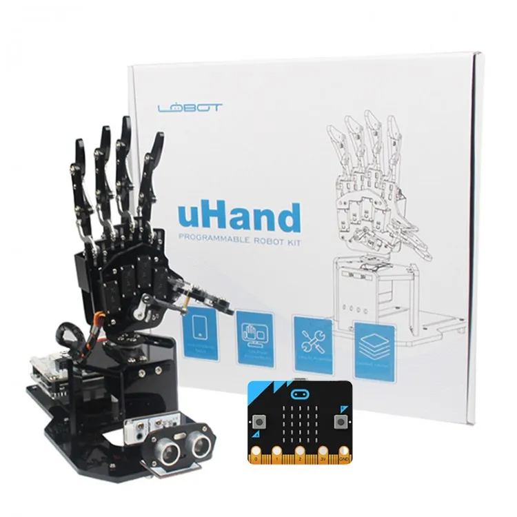 

uHandbit Open Source Robotic Hand Unfinished 180 Swivel Base APP Control w/o w Micro: bit Main Board