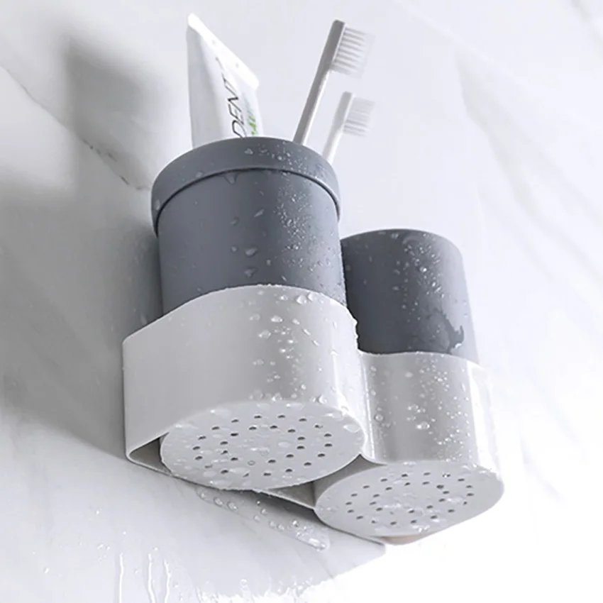Настенный Зубная щётка для хранения зубной пасты Портативный чашки Организация