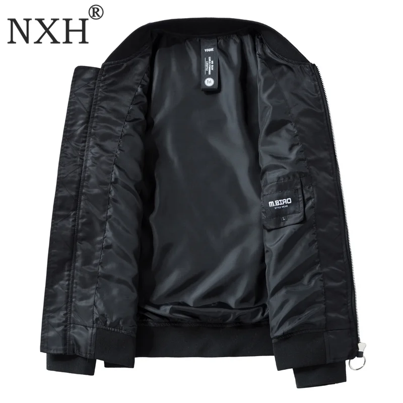 NXH Большие размеры Для мужчин бомбардировщик jaket ма-1 пилот пальто Бейсбол куртки