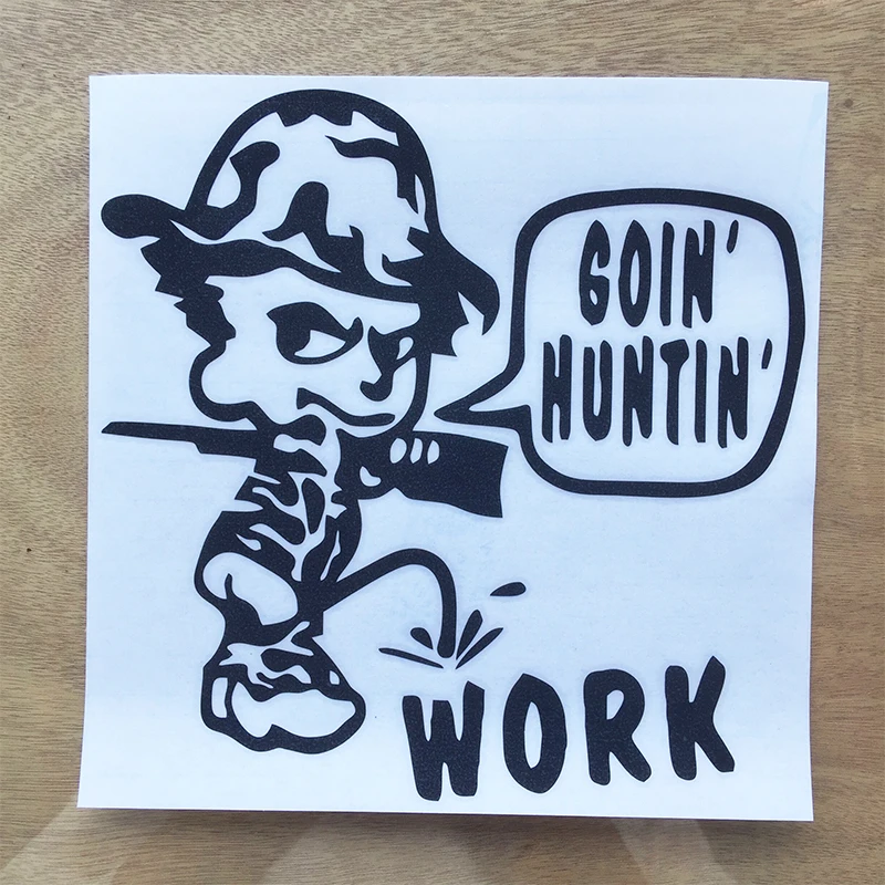 Langru New Style Pee On Work Vinyl Sticker Car Bumper Guns Hunting Fishing Funny Stylings And Decals Jdm | Автомобили и мотоциклы