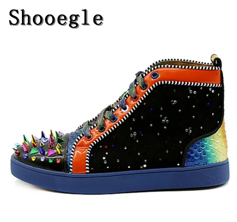 Кроссовки SHOOEGLE мужские с шипами или одеялом на шнуровке высокие плоская подошва