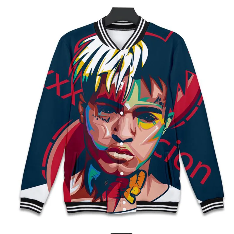 Бейсбольная куртка в стиле хип-хоп рэп xxxtentacion с 3D принтом мужская верхняя одежда