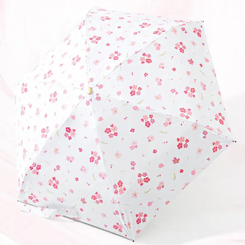5 складных карманных зонтов маленькие Мини Зонтики Sakura с цветочным принтом