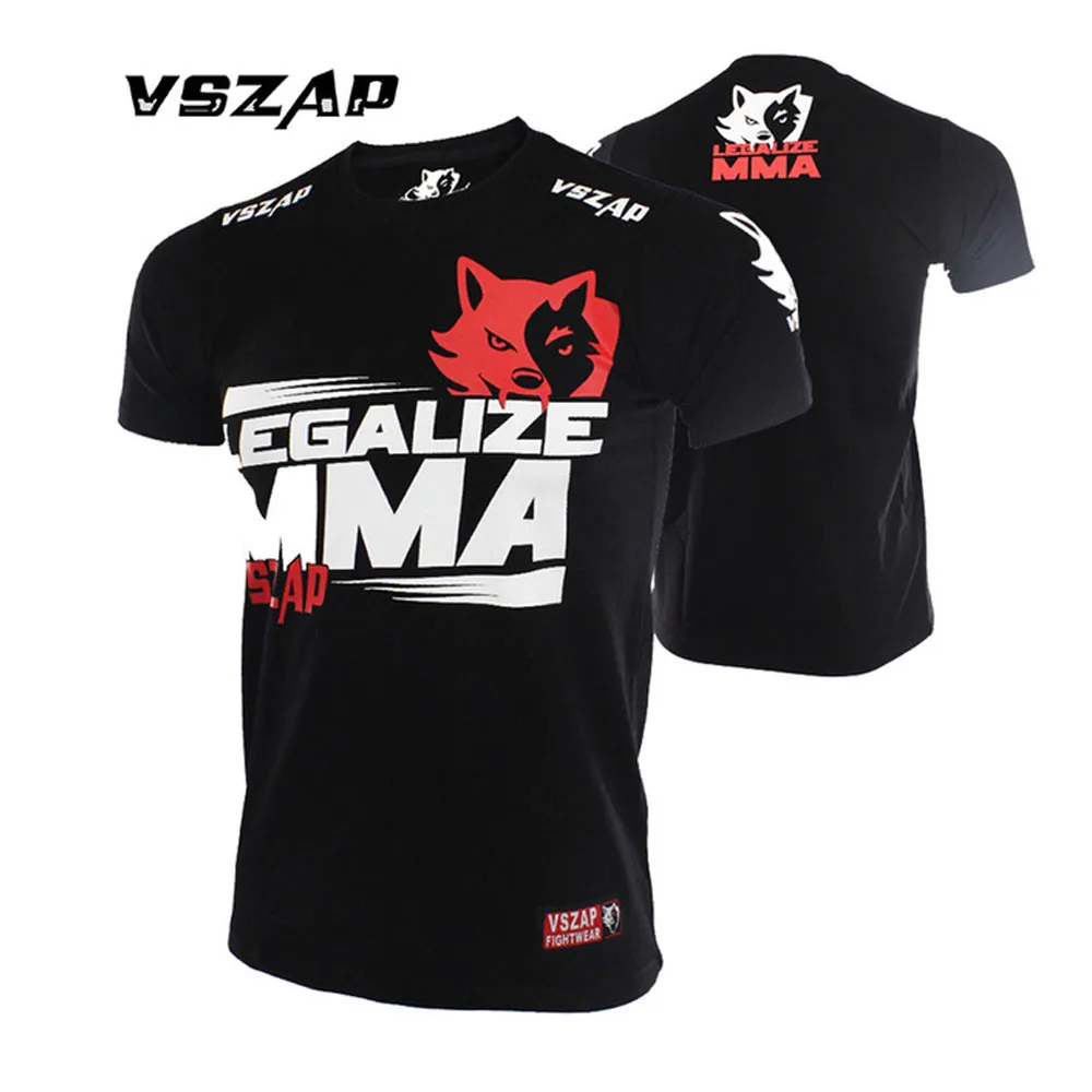 2017 VSZAP боксерская футболка для мужчин MMA тренажерный зал тренировка хлопковые