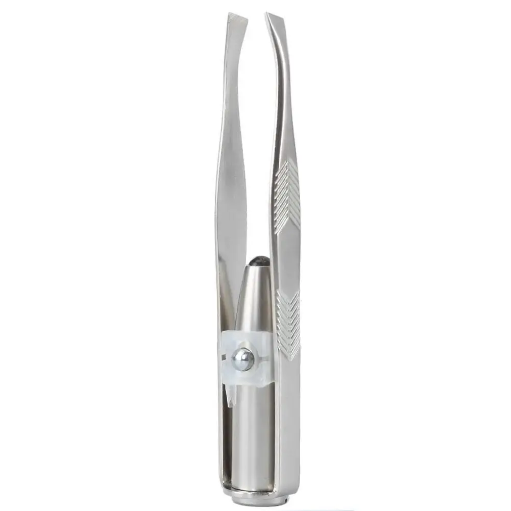 2 шт. пинцет для бровей из нержавеющей стали|eyebrow tweezers|hair removal tweezerled light tweezers |