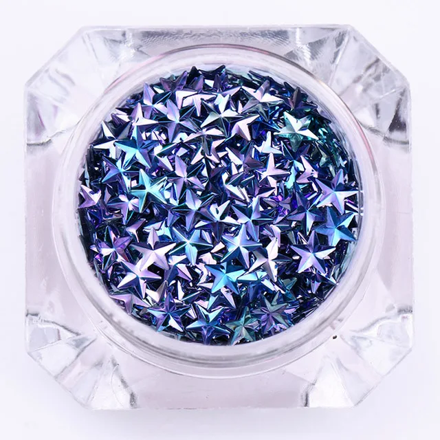 Хамелеон с блестками для ногтей радужная треугольная звезда 10 г цветные лаки