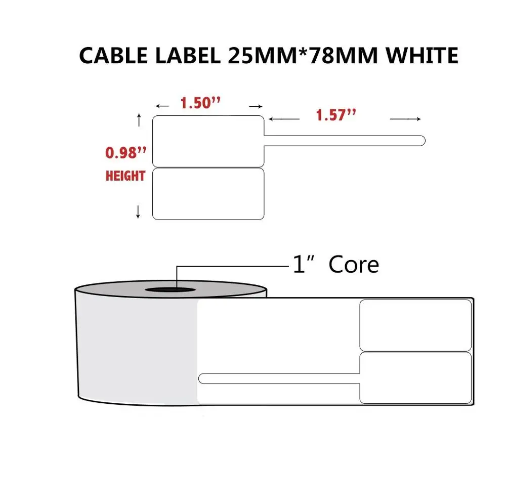 Cable10Rolls25x78mmW NETUM 10 рулонов/лот термопечатная Бумага для термопринтера штрих-код стикер/Этикетка/аденсивный термальный тип для NT-G5 - Цвет: Cable10Rolls25x78mmW