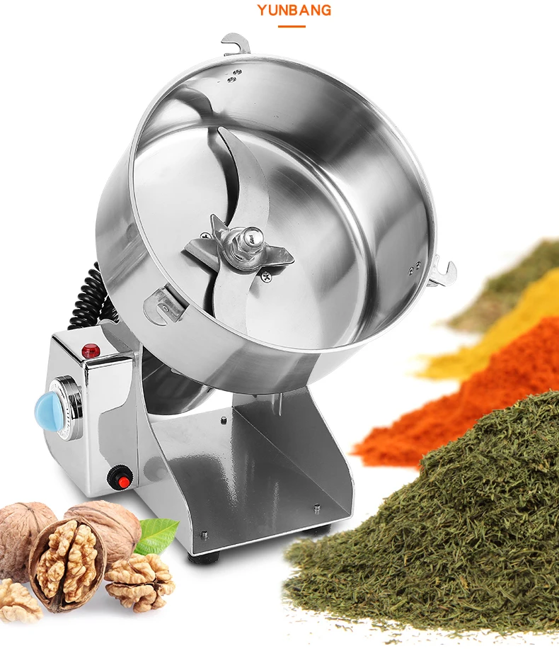Food Mill 600g/3000W Mini Electric Grinder Spicery Pepper Stainless Steel Grinding Shredder Commercial/Home Kitchen Baking Tools