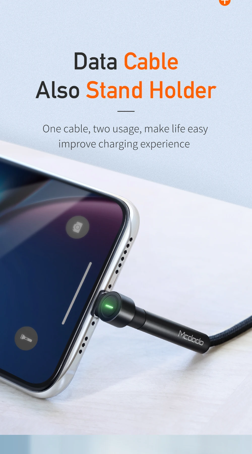 MCDODO 1,8 м Быстрый USB кабель для iPhone 11 XS MAX XR X 8 7 6s Plus светодиодный держатель для зарядки кабель для зарядки мобильного телефона шнур для передачи данных