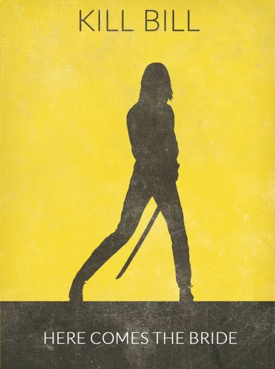 Убить Билла минимализм меч кровь агитация Рето Винтаж крафт-плакат декоративный