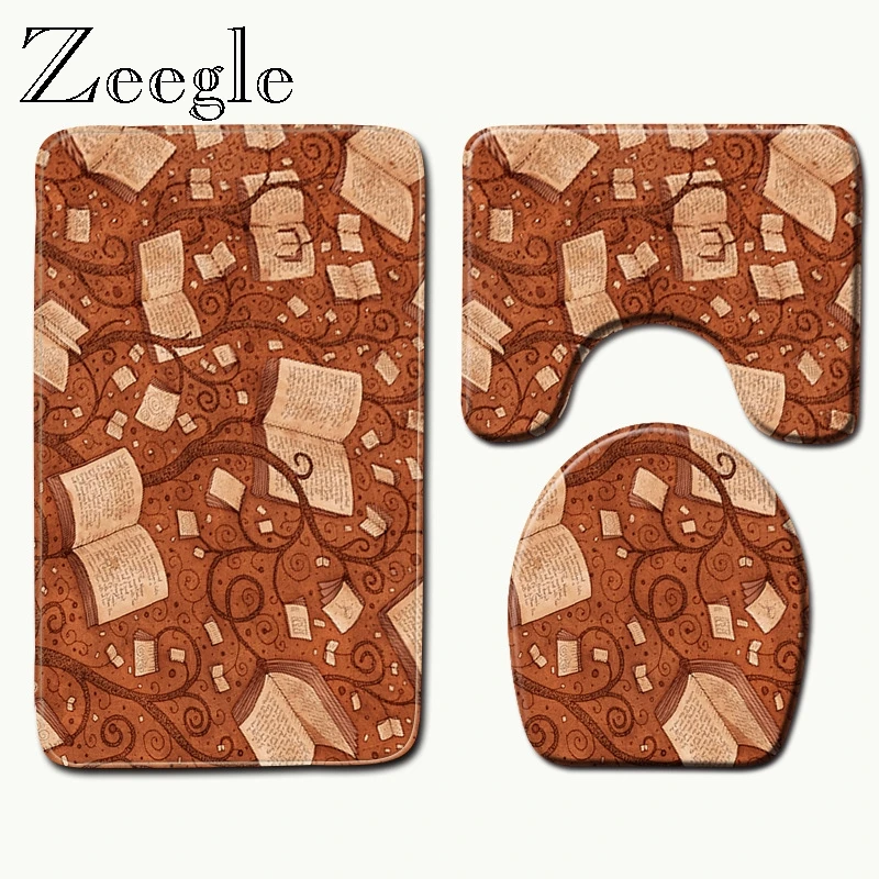 Zeegle 3 шт. коврики для ванной нескользящие Ванная комната Комплект ковриков 3D