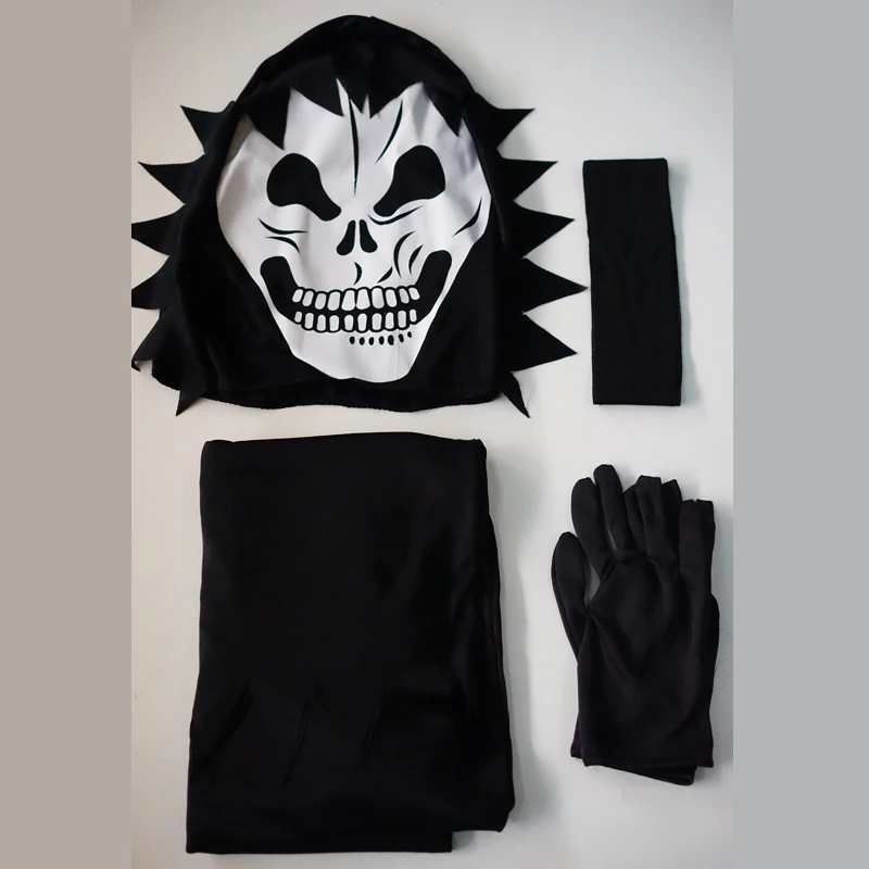 Черный халат каркас плащ с капюшоном костюмы на Хэллоуин призраками детские для