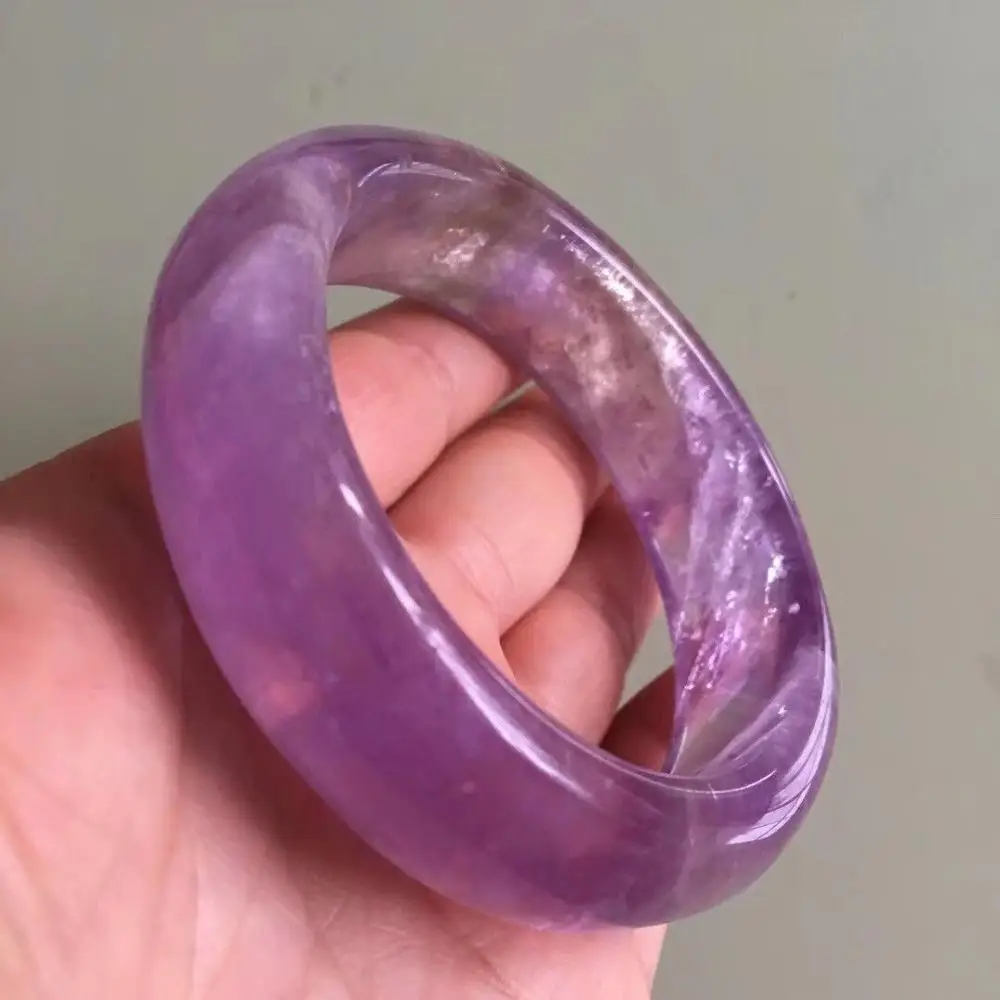 

Natural Lavender Amethyst Crystal Woman Bangle AAAA Inner Diameter 60.5mm