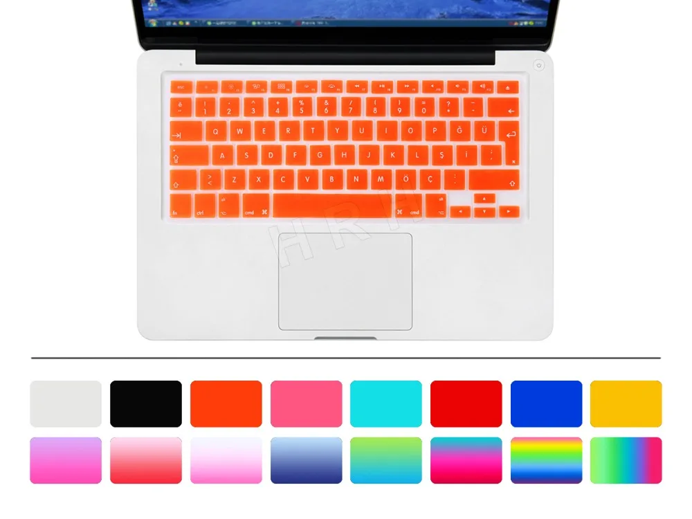 Турецкий язык TU ЕС/Великобритания силиконовая клавиатура защитный чехол для MacBook