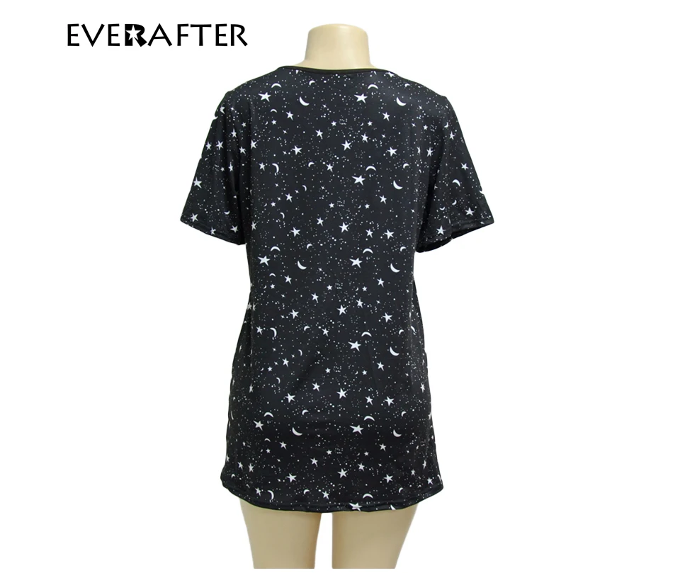 Женская свободная футболка EVERAFTER, повседневная футболка с короткими рукавами с принтом солнца и электрического тока, забавная футболка в стиле «Харадзюку», лето
