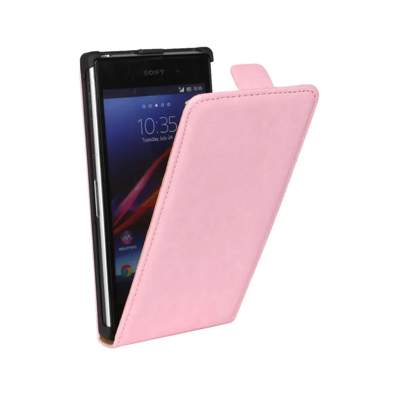 ICover Модный чехол для sony Xperia Z1 L39h, бизнес-чехол, откидной кожаный чехол, чехол для sony Xperia Z1, вертикальный - Цвет: Розовый