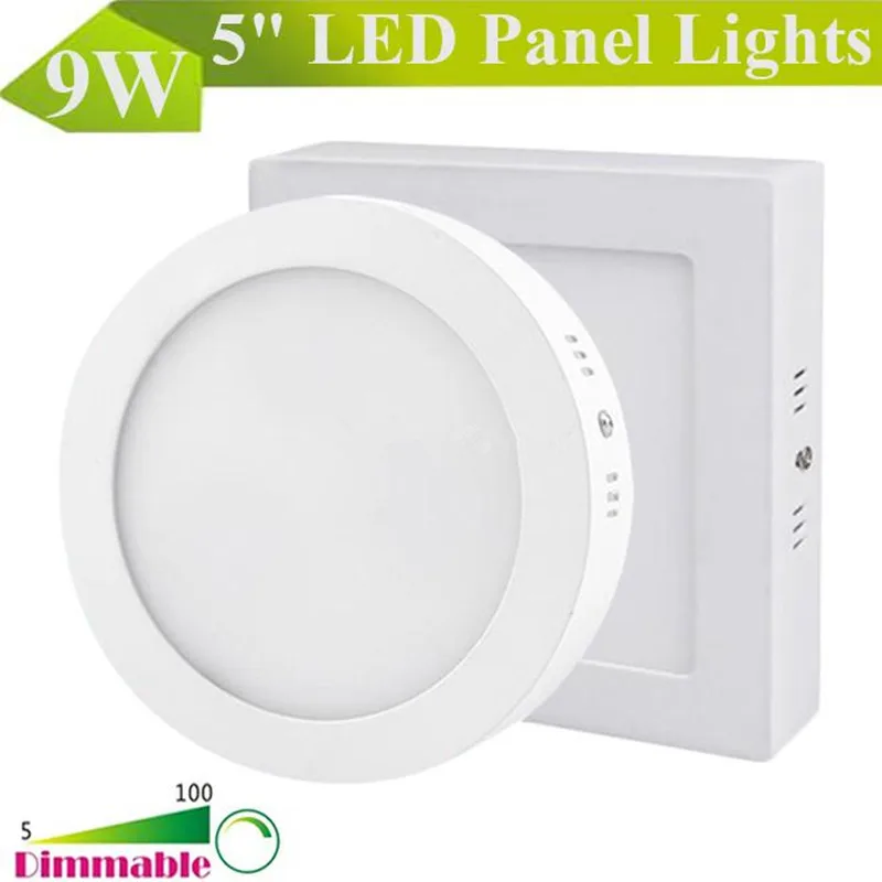 Ультраяркая диммируемая 9 Вт круглая квадратная Светодиодная панель Samsung SMD 2835