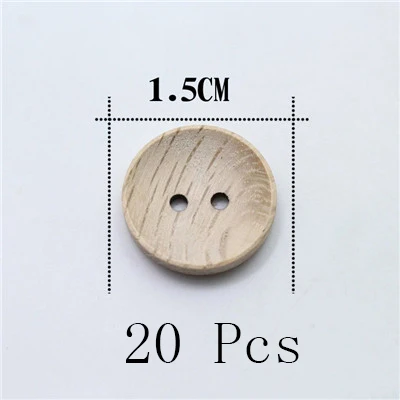 1.5cm 10/20 шт. 2/4 отверстия полидисперсным дерево Цвет круглые кнопки из натурального дерева Кнопка для Для женщин DIY ручной работы Одежда Швейные аксессуары - Цвет: 1.5cm