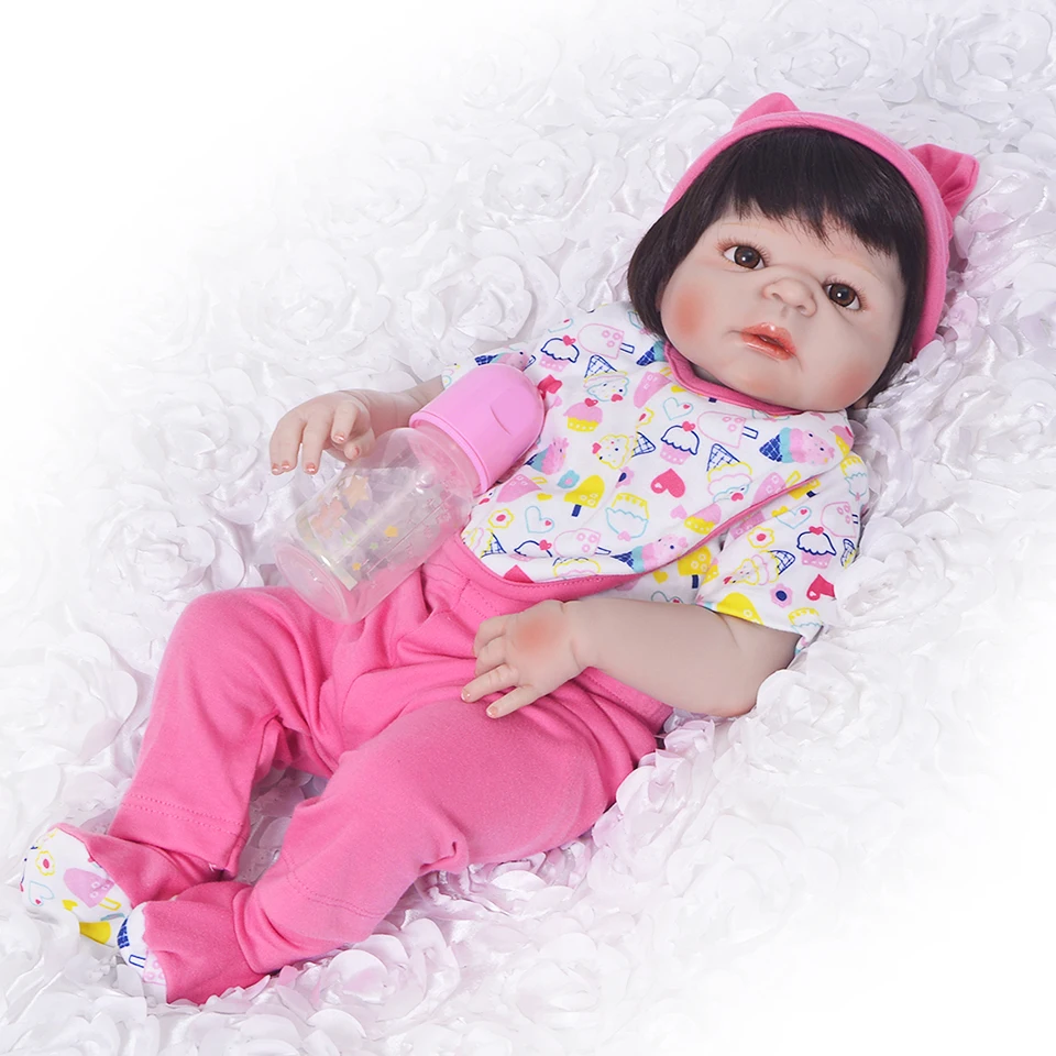Lovely Style 23' 57 cm Reborn Baby Girl Full Silicone Body Dolls Realistic Kids Playmates Toys Birthday Gifts | Игрушки и хобби