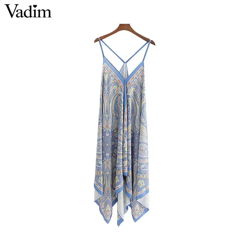 Vadim женское винтажное платье с глубоким v-образным вырезом без рукавов открытой