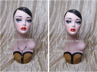 high quality fiberglass vintage female mannequin dummy head bust for earrings wigs hat jewelry display