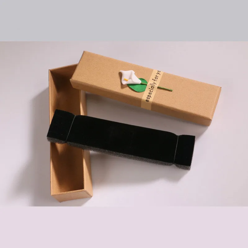 20pcs Retro Kraft Paper Jewelry Box Creative Applique Necklace Pendant Gift Box