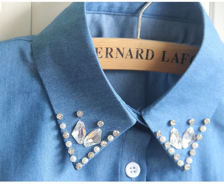 Винтажная рубашка с фальш-воротником Женская хлопковая женский кулон ноготь