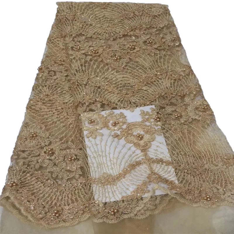 Fashion African Lace Fabric High Quality 3D With Sequins For Nigerian Wedding Dress French H1548 | Дом и сад