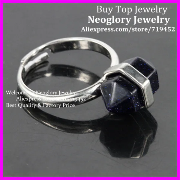 10 шт. натуральные лечебные камни Кольцо самородок прекращается Синий Песок